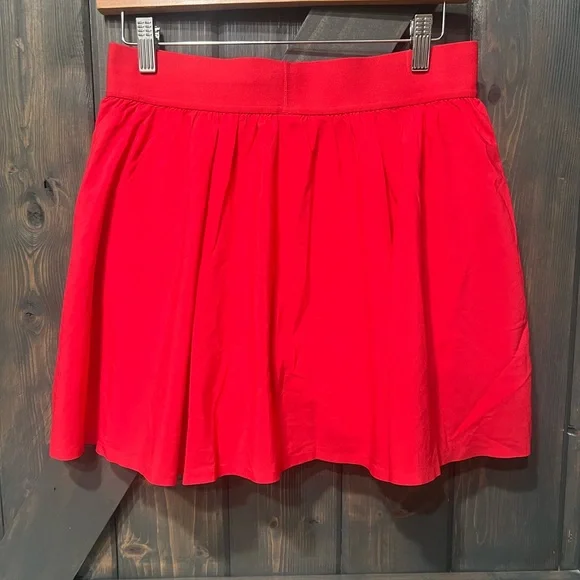 LSKD Women's Red Skirt Scarlet Ace tennis workout skirt built in shorts large - Picture 2 of 7